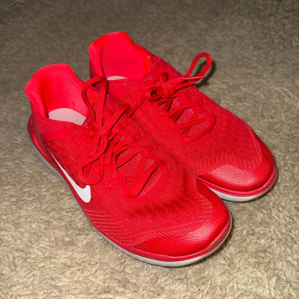 Nike Red Sneakers with Breathable Mesh Design